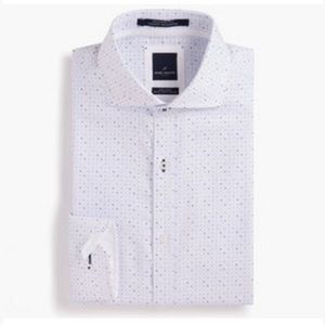 DANIEL HECHTER tip top modern fit non-Iron dot print dress shirt